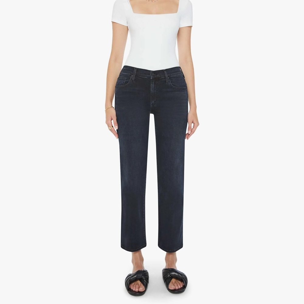 MOTHER Dark Blue Ankle & Cropped Jeans